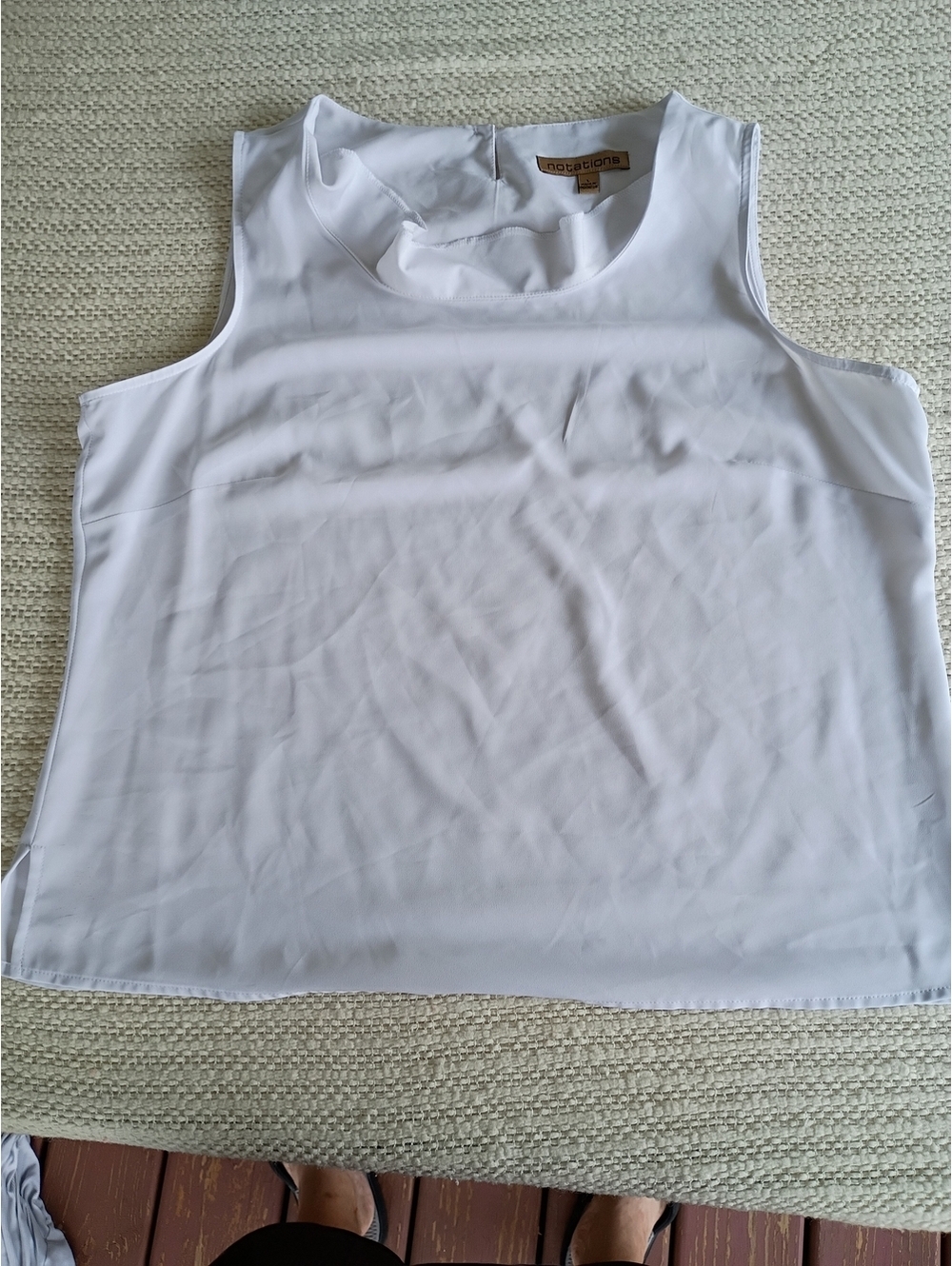 Notations White Sleeveless Blouse Size Large